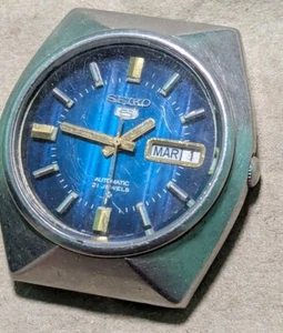 Rare Vintage 1970s SEIKO 5 JAPANESE BLUE DIAL 6319-7000 Automatic Winding Only - Picture 1 of 3