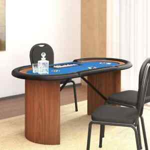Table de poker 8 joueurs avec plateau à jetons Bleu 160x80x75cm