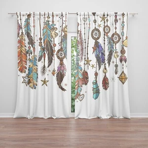 Dream Catcher Window Curtain feather Drapery dream catcher Curtain Panels boho - Picture 1 of 5