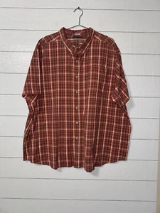 Camicia uomo Columbia regular fit rossa a quadri con bottoni taglia 4X - Foto 1 di 5