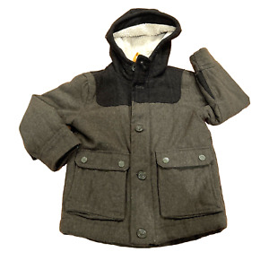 GAP Boys Winter Fall Wool Blend Tweed Donkey Jacket Coat Size XS (4/5) Green