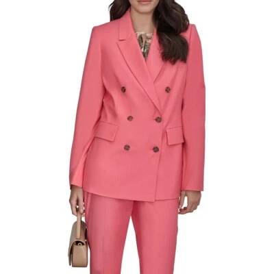 Dkny Women's Double Breasted Blazer - Pink - Size 2 - Image 1 of 2