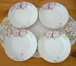 Platos vintage Noritake AZALEA 6 1/2" ~ flores rosas sello rojo Japón ~Juego de 4~ - Imagen 1 de 8