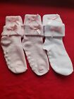 3 pairs of baby girls white/pink ankle socks size 0-3 months brand new