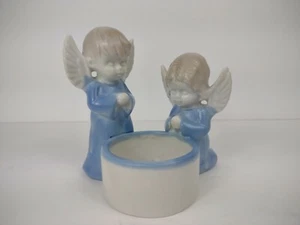 Vintage Porcelain Angel Praying Children Tea Light Votive Candle Holder Japan - Picture 1 of 10