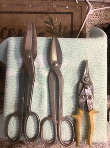 Wuss Vintage Lot of 3 Heavy Duty Forged Steel Shears Tin Snips 14”, 12” & 9”-USA - Picture 1 of 13