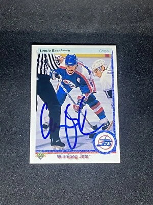 Laurie Boschman 1990-91 Upper Deck #103 Winnipeg Jets Signed Autographed Card - Image 1 of 3