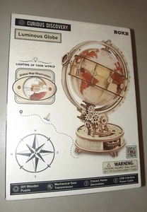 NUOVO SIGILLATO-ROKR Globo Luminoso 3D Puzzle in Legno ST003 Curious Discovery --X292 - Foto 1 di 2