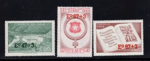 Chile 1974 Semi Postal Sobreimpresiones Set Presa Biblia Cobre MNH Sc B8 - B10 - Imagen 1 de 1