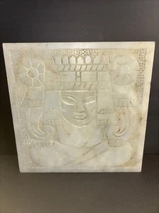 Antique Hand Carved Marble Plaque/Wall Decoration/Onyx/Garden/Pharaonic/C.1930 - Picture 1 of 13