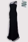 RRP €1531 ROBERTO CAVALLI Lace One-Shoulder Dress IT40 US4 UK8 S Black Slits