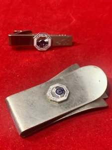 TIE CLIP MONEY Clip THE OPTIMIST INTERNATIONAL ORGANIZATION COOL SET VINTAGE - Picture 1 of 7