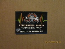 CHL Youngstown Steelhounds Vintage Defunct 2007-08 Team Logo Pocket Schedule