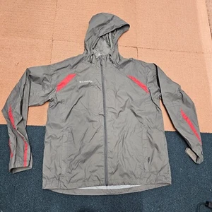 Damaged* Columbia Windbreaker Jacket XL Gray Red Extra Large Omni Shield P7b - Picture 1 of 12