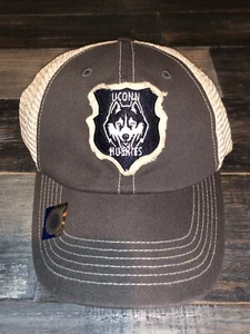 Men's Captivating Headgear UCONN Huskies Gray/Beige Snapback Adjustable Hat NWT - Picture 1 of 3