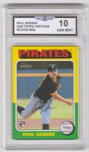 2024 TOPPS HERITAGE PAUL SKENES ROOKIE CARD ROY PITTSBURGH PIRATES - Picture 1 of 1