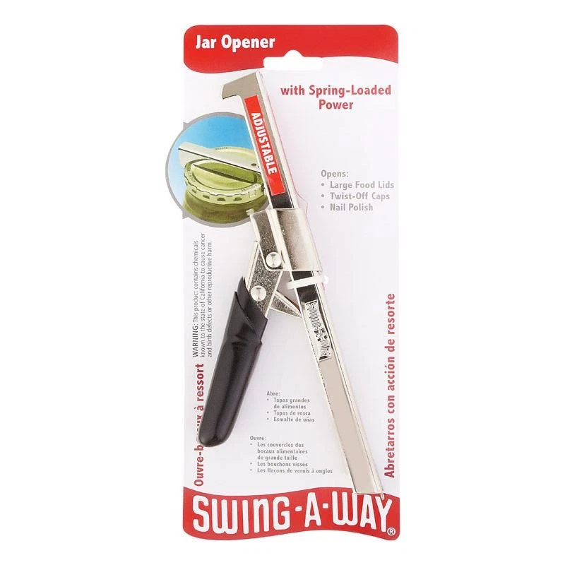 Swing-A-Way 711BK Plated Steel Black Dishwasher Safe Comfort Grip Jar Opener - Image 1 of 1