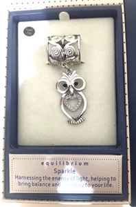 Equilibrium Sparkle - Scarf Ring with Owl - Silver Metal - Boxed - Picture 1 of 3