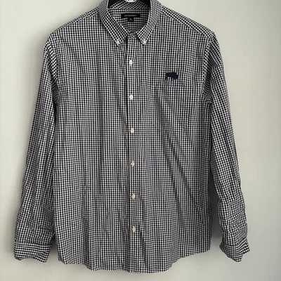 Port Authority Navy Blue Gingham Buffalo Button Down Shirt Size XL Long Sleeve - Image 1 of 4
