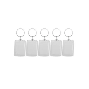 20PCS Portachiavi Cornice Vuota Trasparente Inserto Foto Split Portachiavi - Foto 1 di 11