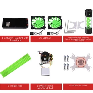 Diy 240Mm Heat Sink Cpu Water Block Pump Reservoir Led Fan Compputer Water AM - Afbeelding 1 van 8