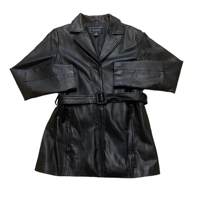 Chaqueta Blazer Hillard & Hanson Mujer Cuero Negro Exterior y Forro Poliéster Talla S Foto 1 de 4