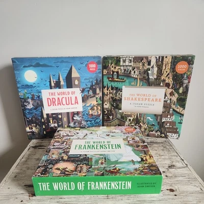 Quebra-cabeça The World Of Shakespeare, Frankenstein, Drácula Adam Simpson 1000 peças - Imagem 1 de 4
