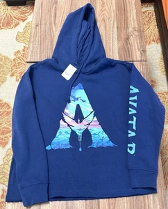 Avatar Hoodie Young Medium Blue Long Sleeve Graphic Print Pullover New With Tag - Picture 1 of 5