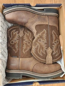 Hisea Ningo Herren Eckig Stahlkappe Western Arbeitsstiefel Wasserdicht Rodeo Cowboy 14 M - Bild 1 von 8