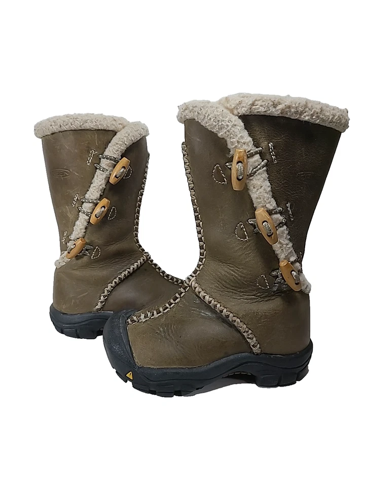Keen Kaley Leather Winter Boots Sherpa Lined Kids Toddler Size 8C Snow Boots - Image 1 of 4