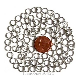 LOT 100 ANNEAUX Jonction Argenté 6x0.75 mm / PERLE BRELOQUE APPRET CREAT. BIJOUX - Picture 1 of 1