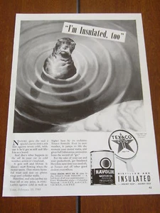 1940 TEXACO HAVOLINE OLIO **ANNUNCIO STAMPA ORIGINALE D'EPOCA** - Foto 1 di 1