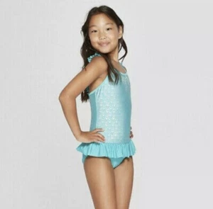Cat And Jack Mermaid Turquoise Swimsuit NWT Size L plus - Picture 1 of 5
