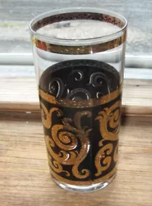 CULVER TOLEDO BLACK EBONY BAROQUE HIGHBALL TUMBLER 5-5/8' OF8 - Picture 1 of 5