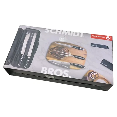 Schmidt Brothers 6 Piece BBQ Knife Set 100% Forged German Stainless Steel Blades - Image 1 of 4