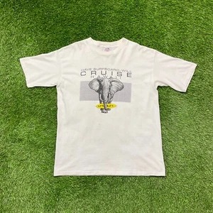 Vintage Elephant Hawaii Surf T-Shirt Mens XL White Single Stitch 90s VTG Grunge - Picture 1 of 10