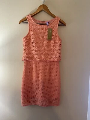 Vestido Francesca’s Boutique Alya Coral Crochet Mujer Talla Pequeña Foto 1 de 4