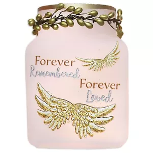 Stony Creek Forever Remembered Sympathy Lighted Glass Jar Memorial 4.5" NIB - Picture 1 of 2