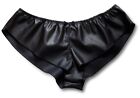 Leather Look French Knickers lingerie Panties bondage PVC Black with Pink Black