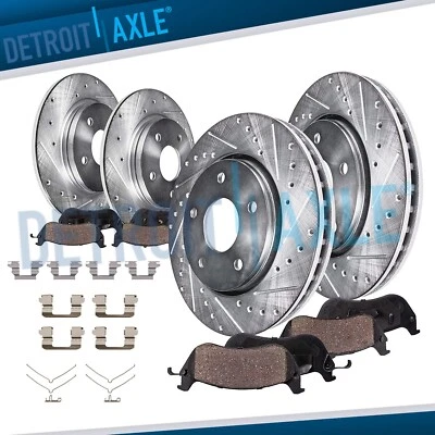 Front & Rear Drilled Disc Rotors Brake Pads for 2008 2009 - 2013 Nissan Rogue - Image 1 of 4