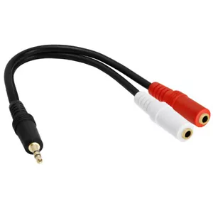 AVU XS Series 6in 3.5mm Stereo Plug to Two 3.5mm Stereo Jack Splitter Cable - Picture 1 of 4