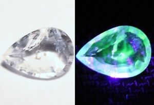 1.5ct Faceted Hyalite Opal Fluorescent Rare Natural Mexican Hyalite Opal 11x8mm