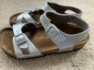 Sandali Birkenstock Rio bambina taglia 210 bambino 2 cinturini argento - Foto 1 di 14
