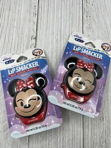 Lip Smacker Disney Emoji Minnie Mouse StrawberryLe-Bow-Nade Lip Balm Gloss! (x2)