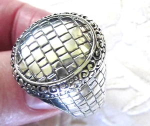 Anello in argento sterling design artigianale / misura 10 / argento sterling 925 / 10,9 g - Foto 1 di 5