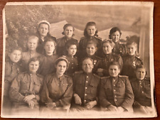 1946 Military Women with Medals for WWII with a Military Man Vintage photo