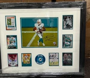 Miami Dolphins Tua Tagovailoa Signed Photo Rookie Card Framed Collage Fanatics - Picture 1 of 7