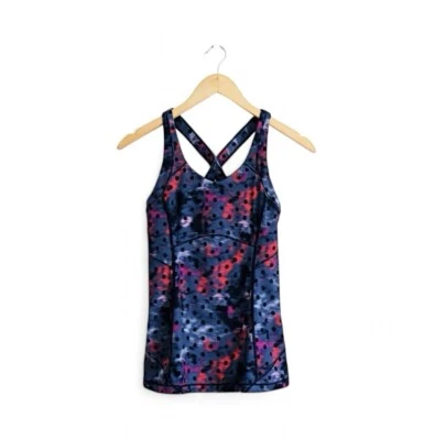 Lululemon Kanto Catch Me Tank Top Size 4 Multicolor Polka Dots Cross Back - Image 1 of 4