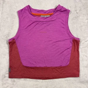 Icebreaker Shirt Womens Small Purple Cool Lite Lightweight Breathable Cropped - Imagen 1 de 9