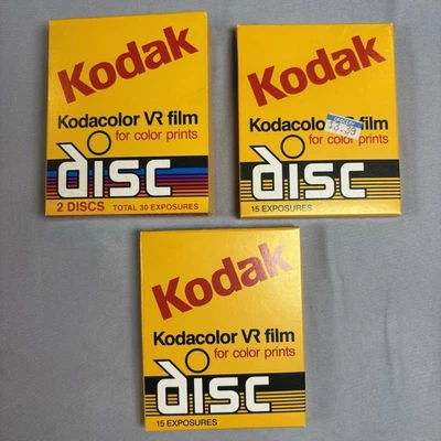 Vintage Kodak Kodakcolor Disc Vr Film 3 Pack 60 Exposure Exp 1988 - Image 1 of 4